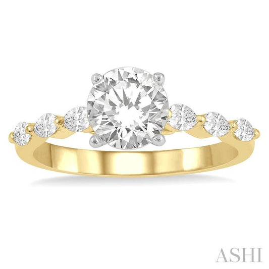 ASHI Round Shape Semi-Mount Diamond Engagement Ring 202K4PPFVYW-SM-RD