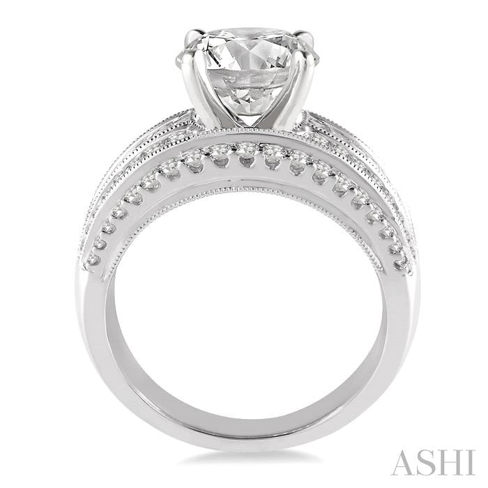 ASHI Round Shape Semi-Mount Diamond Engagement Ring 20300PPFRWG-SM-1.35
