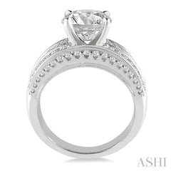 ASHI Round Shape Semi-Mount Diamond Engagement Ring 20300PPFRWG-SM-1.35