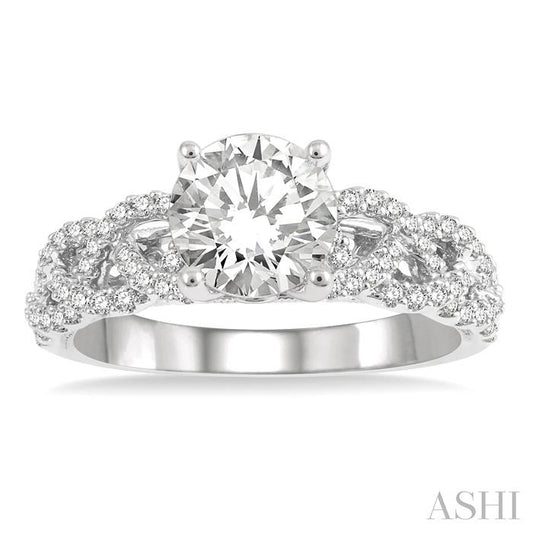 ASHI Round Shape Semi-Mount Diamond Engagement Ring 203J5PPFVWG-SM