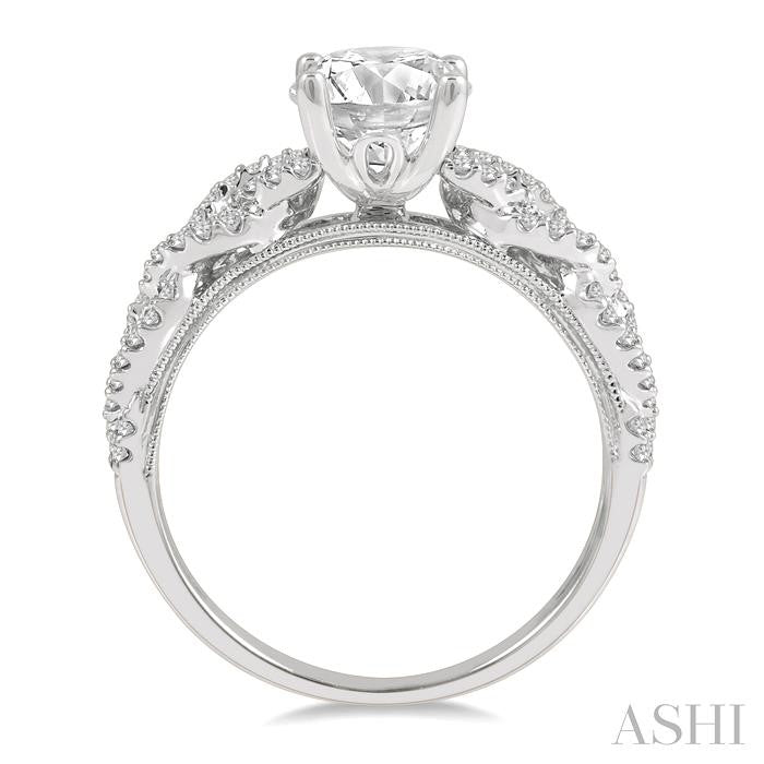 ASHI Round Shape Semi-Mount Diamond Engagement Ring 203J5PPFVWG-SM