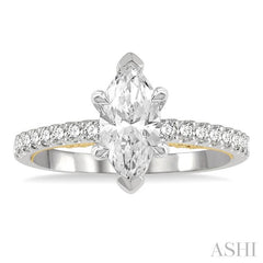 ASHI Marquise Shape Semi-Mount Diamond Engagement Ring 204J6PPFGWY-SM-MQ