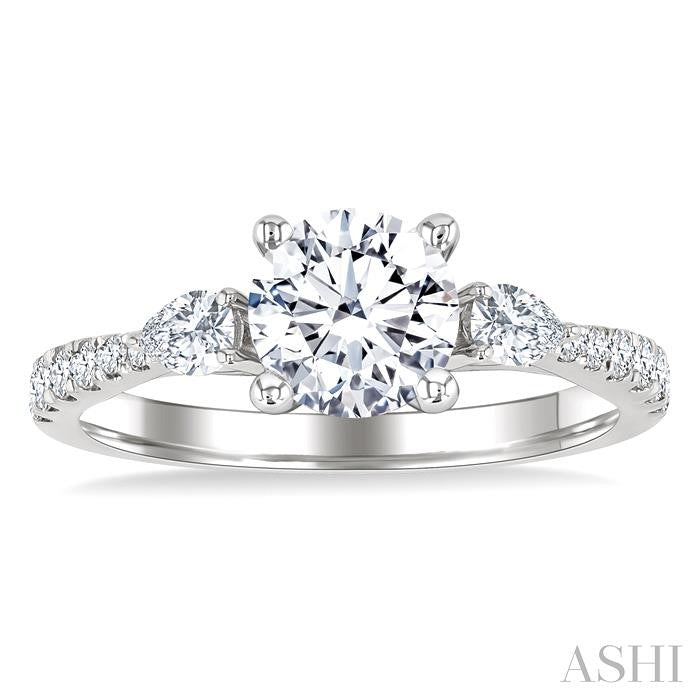 ASHI Round Shape Semi-Mount Diamond Engagement Ring 204M4PPFGWG-SM