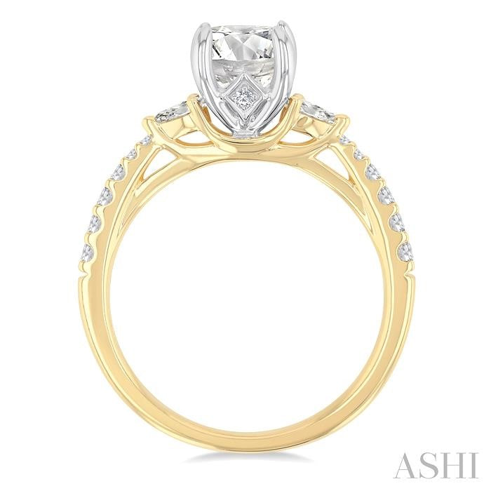 ASHI Round Shape Semi-Mount Diamond Engagement Ring 204M4PPFGYW-SM
