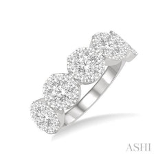 ASHI Round Shape 5 Stone Lovebright Essential Diamond Wedding Band 158D3PPFGWG