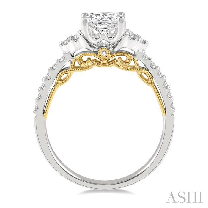 ASHI Cushion Shape Semi-Mount Diamond Engagement Ring 205J5PPFHWY-SM-CU