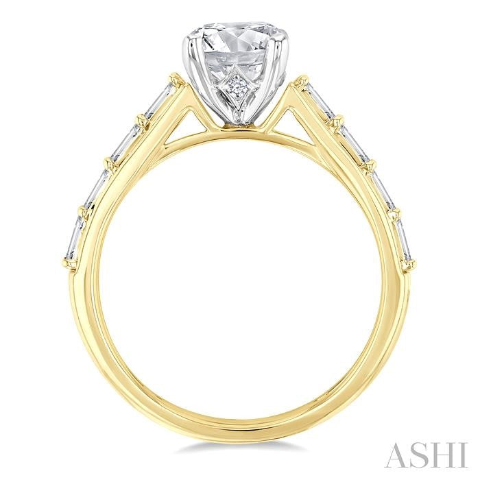 ASHI Round Shape Semi-Mount Diamond Engagement Ring 205M6PPFGYW-SM