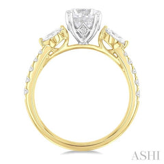 ASHI Round Shape Semi-Mount Diamond Engagement Ring 206M4PPFGYW-SM
