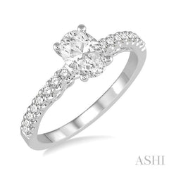 ASHI Oval Shape Semi-Mount Diamond Engagement Ring 208D6PPFVWG-SM