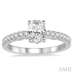 ASHI Oval Shape Semi-Mount Diamond Engagement Ring 208D6PPFVWG-SM