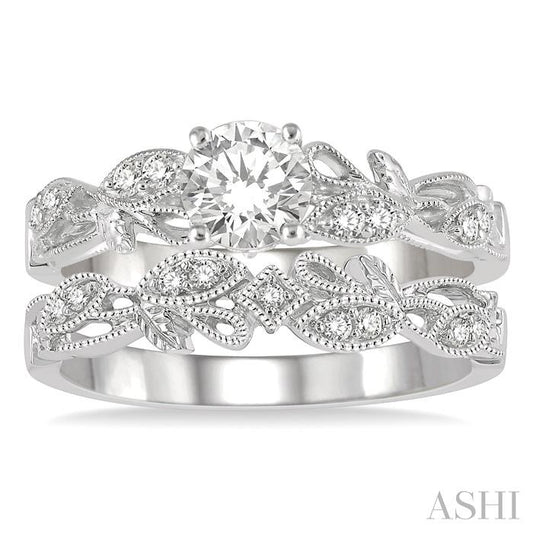ASHI Round Shape Diamond Wedding Set 208J4PPFHWG-WS