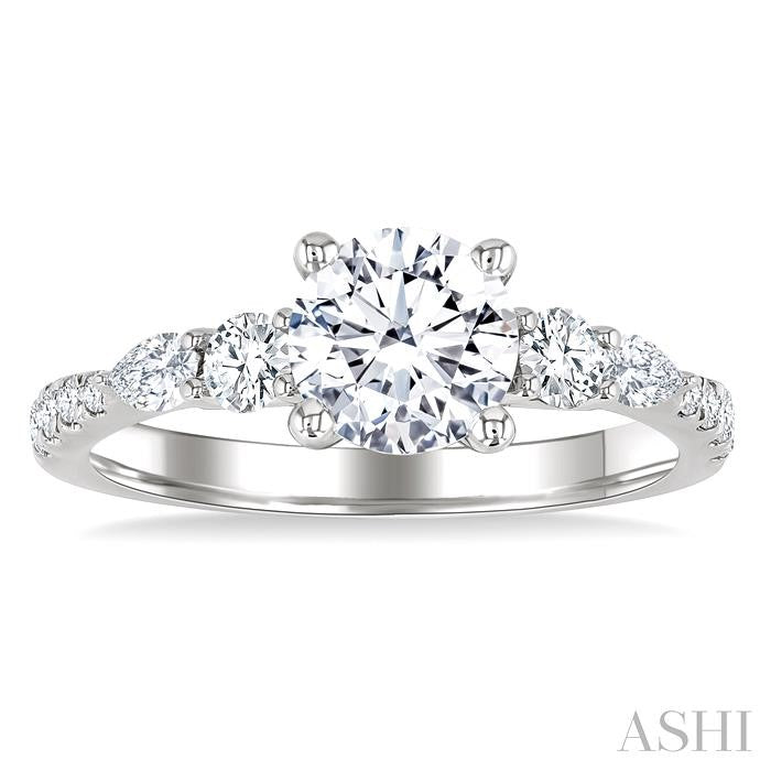 ASHI Round Shape Semi-Mount Diamond Engagement Ring 208M3PPFGWG-SM