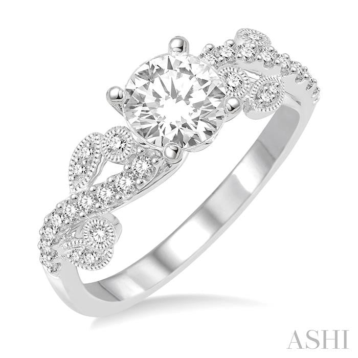 ASHI Round Shape Diamond Engagement Ring 210B2PPFVWG-LE