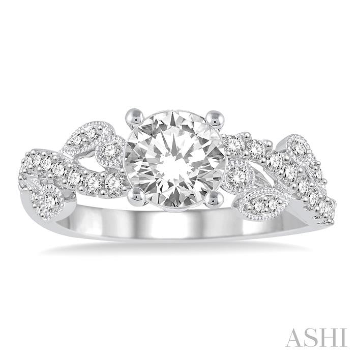 ASHI Round Shape Diamond Engagement Ring 210B2PPFVWG-LE