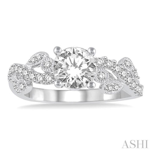 ASHI Round Shape Diamond Engagement Ring 210B2PPFVWG-LE