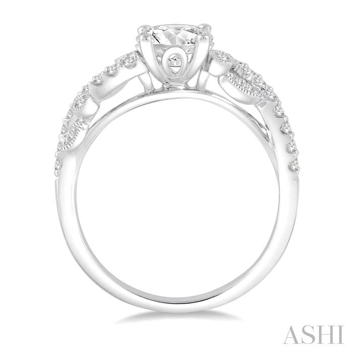 ASHI Round Shape Diamond Engagement Ring 210B2PPFVWG-LE