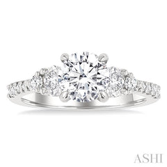 ASHI Round Shape Semi-Mount Diamond Engagement Ring 210M3PPFGWG-SM