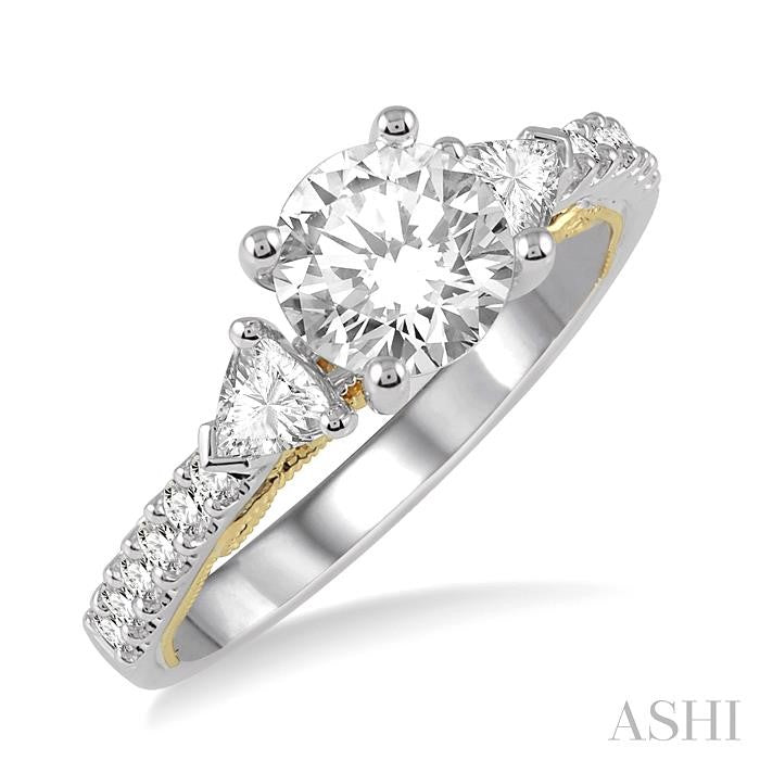 ASHI Round Shape Semi-Mount Diamond Engagement Ring 212F3PPFRWY-SM