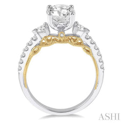 ASHI Round Shape Semi-Mount Diamond Engagement Ring 212F3PPFRWY-SM