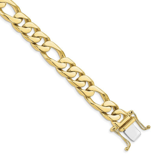 Quality Gold 10K 11mm Hand-Polished Figaro Link Bracelet 10LK110-8