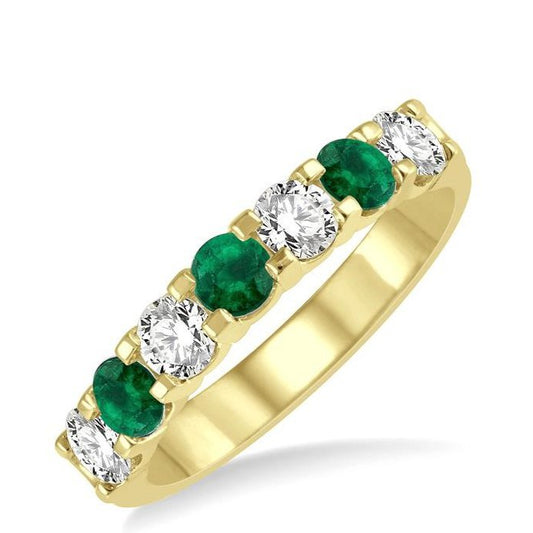 Parkplace Jewelers 7 Alternate Gemstone & Diamond Wedding Band 46483PPFGEMYG