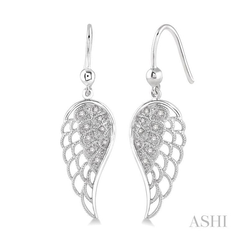 ASHI Silver Angel Wings Diamond Fashion Earrings 87259PPSSSLER