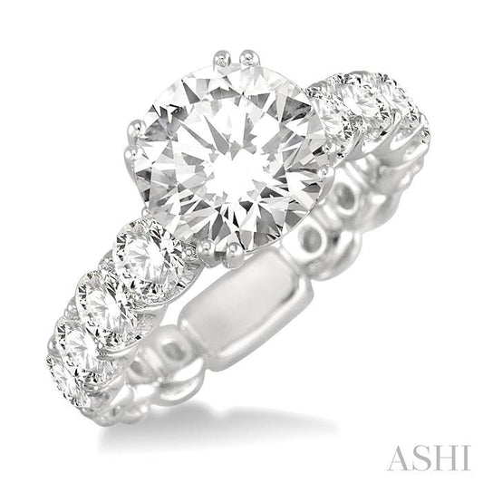 ASHI Round Shape Semi-Mount Diamond Engagement Ring 21830PPFHWG-SM-2.00