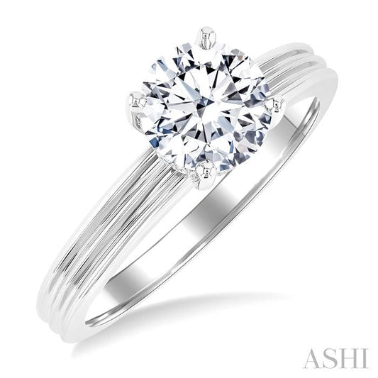ASHI Round Shape Semi-Mount Diamond Engagement Ring 219M9PPFGWG-SM-RD