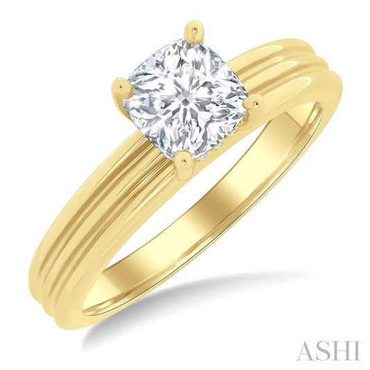 ASHI Cushion Shape Semi-Mount Diamond Engagement Ring 219M9PPFGYG-SM-CU