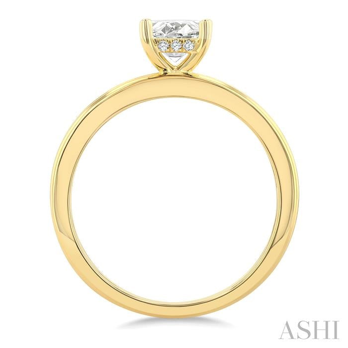ASHI Cushion Shape Semi-Mount Diamond Engagement Ring 219M9PPFGYG-SM-CU
