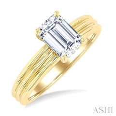 ASHI Emerald Shape Semi-Mount Diamond Engagement Ring 219M9PPFGYG-SM-OC