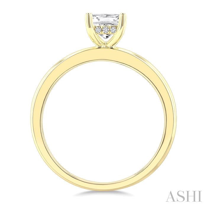 ASHI Emerald Shape Semi-Mount Diamond Engagement Ring 219M9PPFGYG-SM-OC