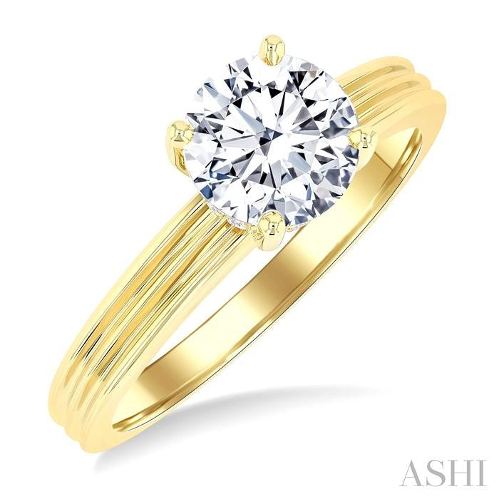 ASHI Round Shape Semi-Mount Diamond Engagement Ring 219M9PPFGYG-SM-RD