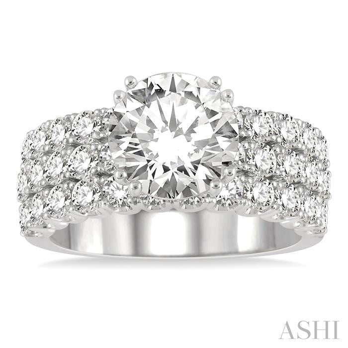 ASHI Round Shape Semi-Mount Diamond Engagement Ring 222L0PPFGWG-SM-1.75