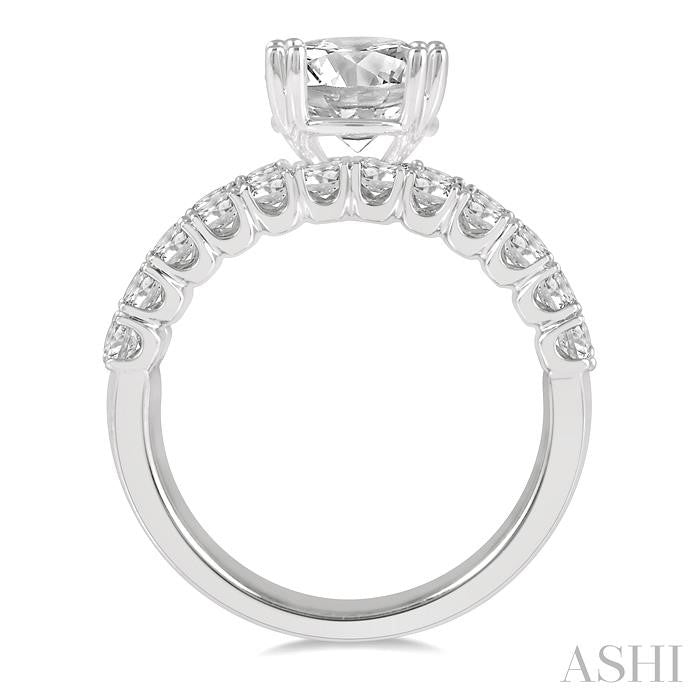 ASHI Round Shape Semi-Mount Diamond Engagement Ring 222L0PPFGWG-SM-1.75