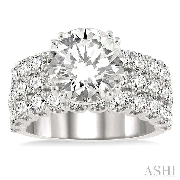 ASHI Round Shape Semi-Mount Diamond Engagement Ring 222L0PPFHWG-SM-2.65