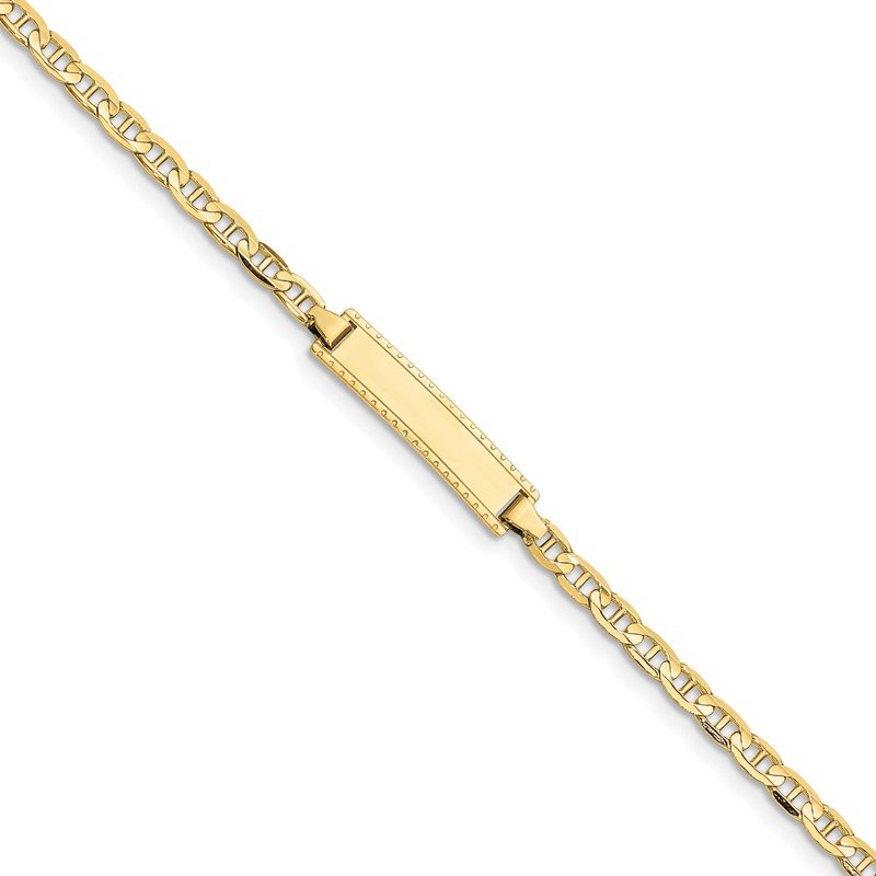 Quality Gold 10k Anchor Link ID Bracelet 10BID99-6