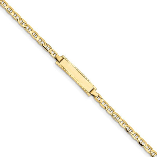 Quality Gold 10k Anchor Link ID Bracelet 10BID99-6