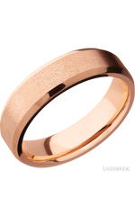 6 mm wide Beveled 14K Rose Gold band.