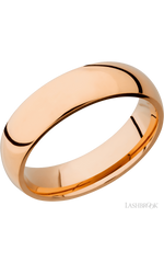 6 mm wide Domed 14K Rose Gold band.
