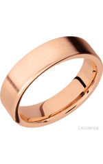 6 mm wide Flat 14K Rose Gold band.