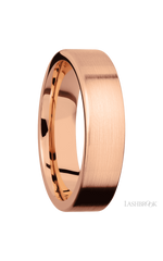 6 mm wide Flat 14K Rose Gold band.
