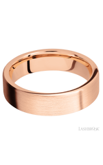 6 mm wide Flat 14K Rose Gold band.