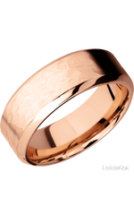 8 mm wide High Bevel 14K Rose Gold band.