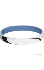3 mm wide Domed 14K White Gold band featuring a Crushed Orchid sleeve.