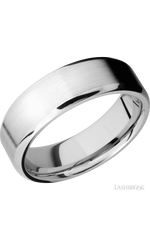 7 mm wide Beveled 14K White Gold band.