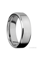 7 mm wide Beveled 14K White Gold band.