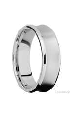 7 mm wide Concave Bevel 14K White Gold band.