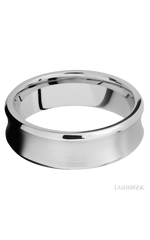 7 mm wide Concave Bevel 14K White Gold band.