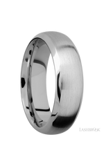 7 mm wide Domed Bevel 14K White Gold band.